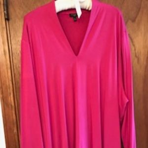 Talbots Platinum Jersey Stand V-Neck Top Plus Size